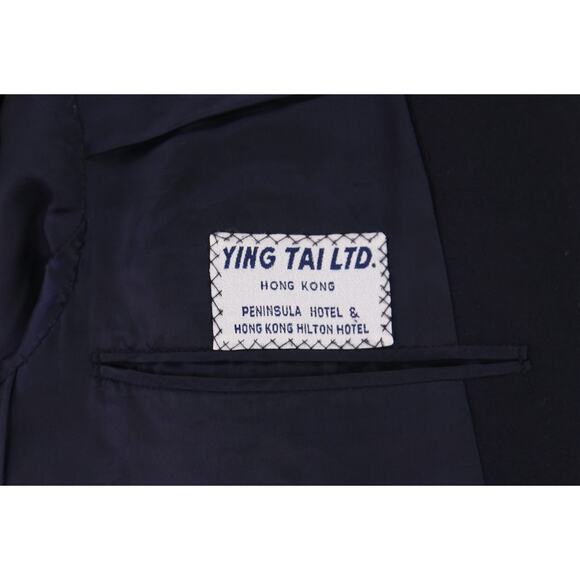 Ying Tai Ltd Bespoke Navy Blue Wool Fleece 2-Btn Handmade Suit 44R - Picture 8 of 10